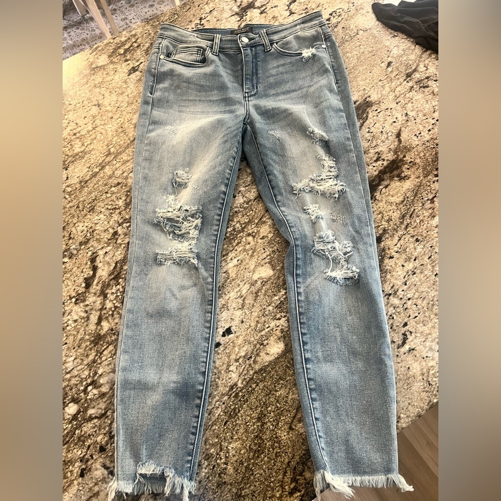 Judy Blue Skinny Light Blue Distressed Jeans